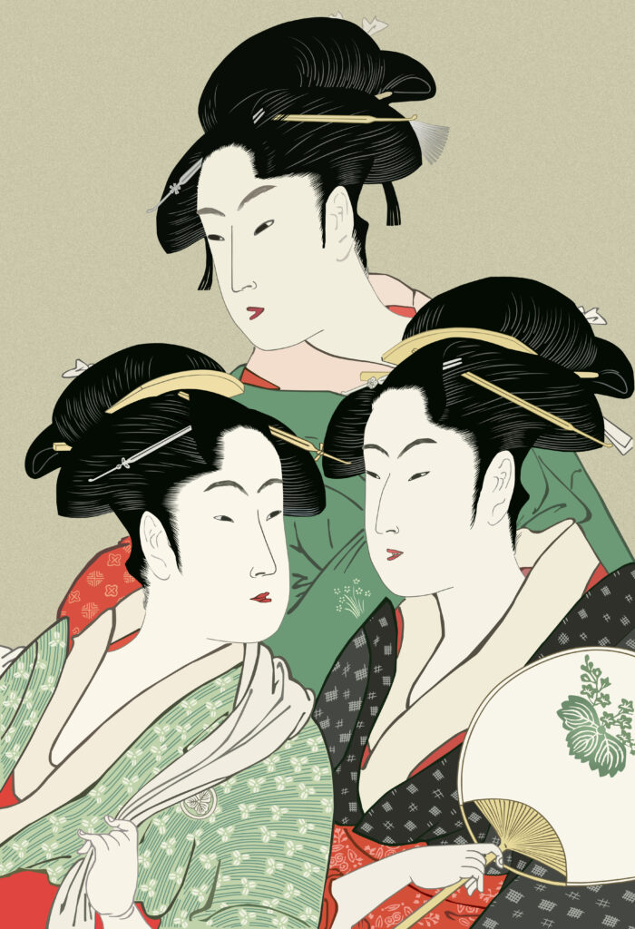 浮世絵の美人画。浮世絵の女性。浮世絵の女性像。