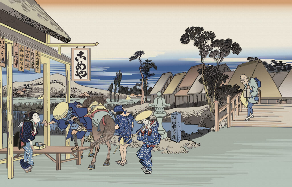 浮世絵の風俗画。江戸庶民の生活。