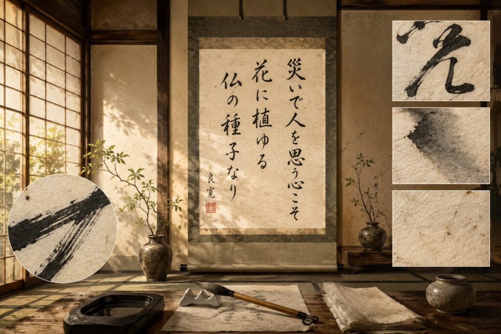 良寛とは何者か？掛け軸に残された書と人柄の魅力を解説