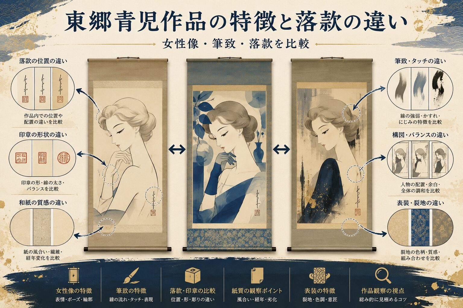 東郷青児、【ラムセスの寵妃】、希少な額装用画集より、状態良好、新品額装付 東郷青児の女性像を描いた掛け軸は今いくら？売却時の評価ポイントと