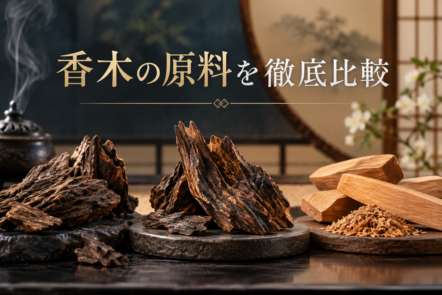 香木の原料を徹底比較｜沈香・伽羅・白檀の特徴と価値の違いを解説