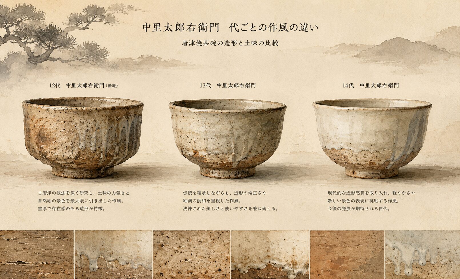 人間国宝　十三代　中里太郎右衛門　唐津　茶碗　方谷浩明　箱書 中里太郎右衛門の唐津焼茶碗を正当に評価｜代ごとの価値と買取相場